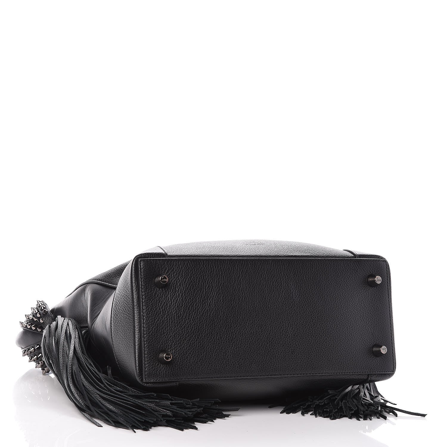 Christian Louboutin Empire Calf Spikes Fringe Eloise Hobo Black 4 of 9