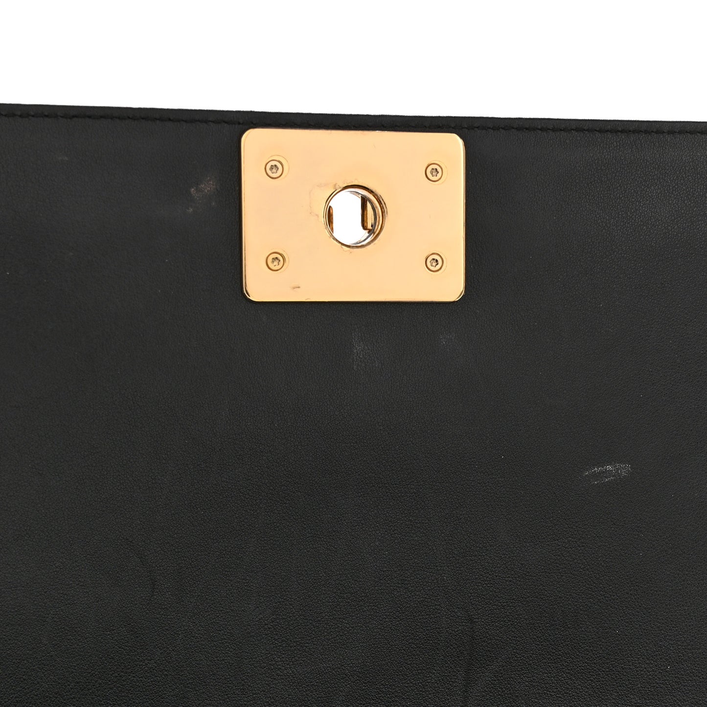 Calfskin Chevron Quilted Medium Boy Flap Black