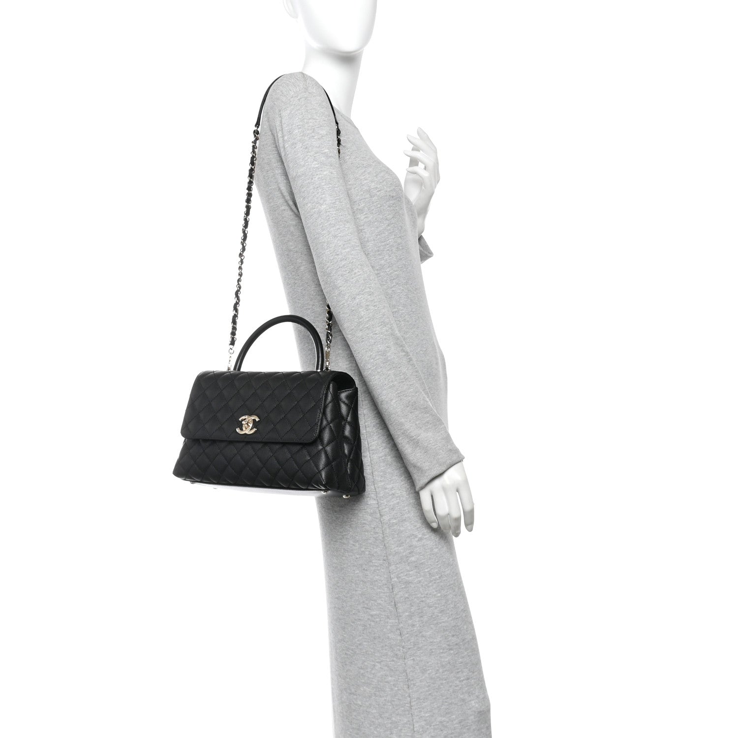 Chanel Caviar Quilted Small Coco Handle Flap Black 2 of 10