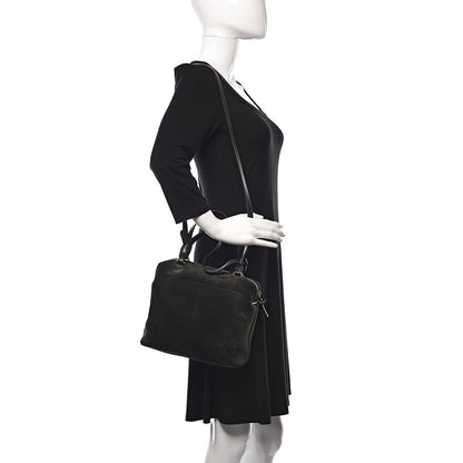 Celine Suede Small Soft Cube Satchel Forest 2 of 14