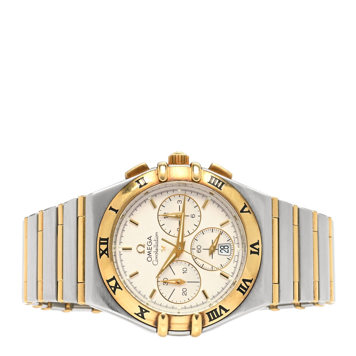 Stainless Steel 18K Yellow Gold 37mm Constellation Chronograph Quartz Watch White 1242.30.00