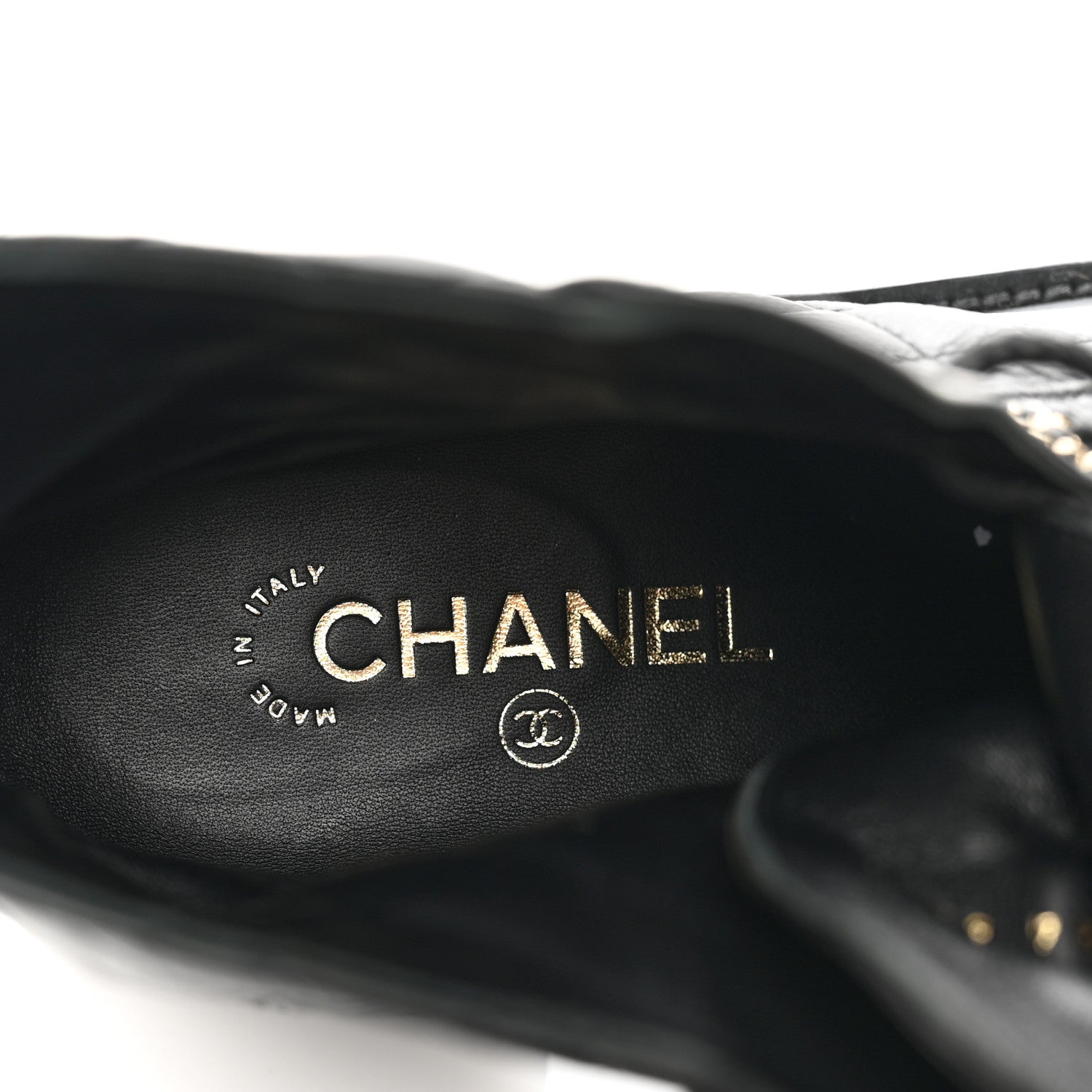 Chanel Shiny Calfskin Quilted Lace Up Combat Boots 38 Black 8 of 9
