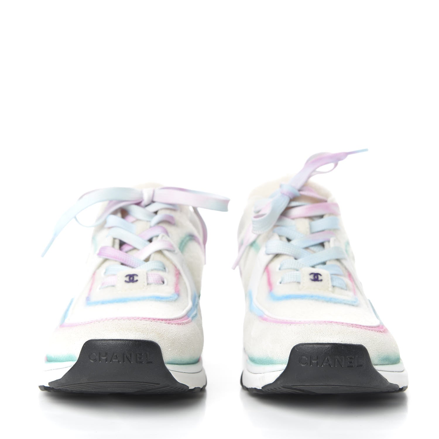 Chanel Wool Suede Calfskin CC Sneakers 37 Multicolor 2 of 11