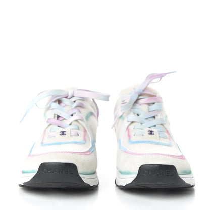 Chanel Wool Suede Calfskin CC Sneakers 37 Multicolor 2 of 11