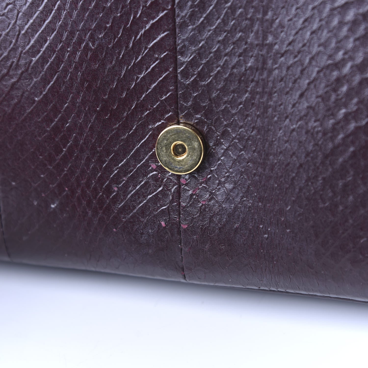 Saint Laurent Calfskin Snakeskin Embossed Medium Classic Monogram Kate Tassel Satchel Dark Red 10 of 10