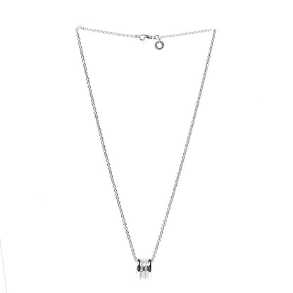 Bulgari 18K White Gold Diamond B.Zero1 Pave Pendant Necklace 2 of 4