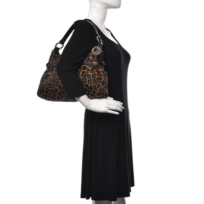 Fendi Jacquard Leopard Print Chef Hobo Tobacco 2 of 10