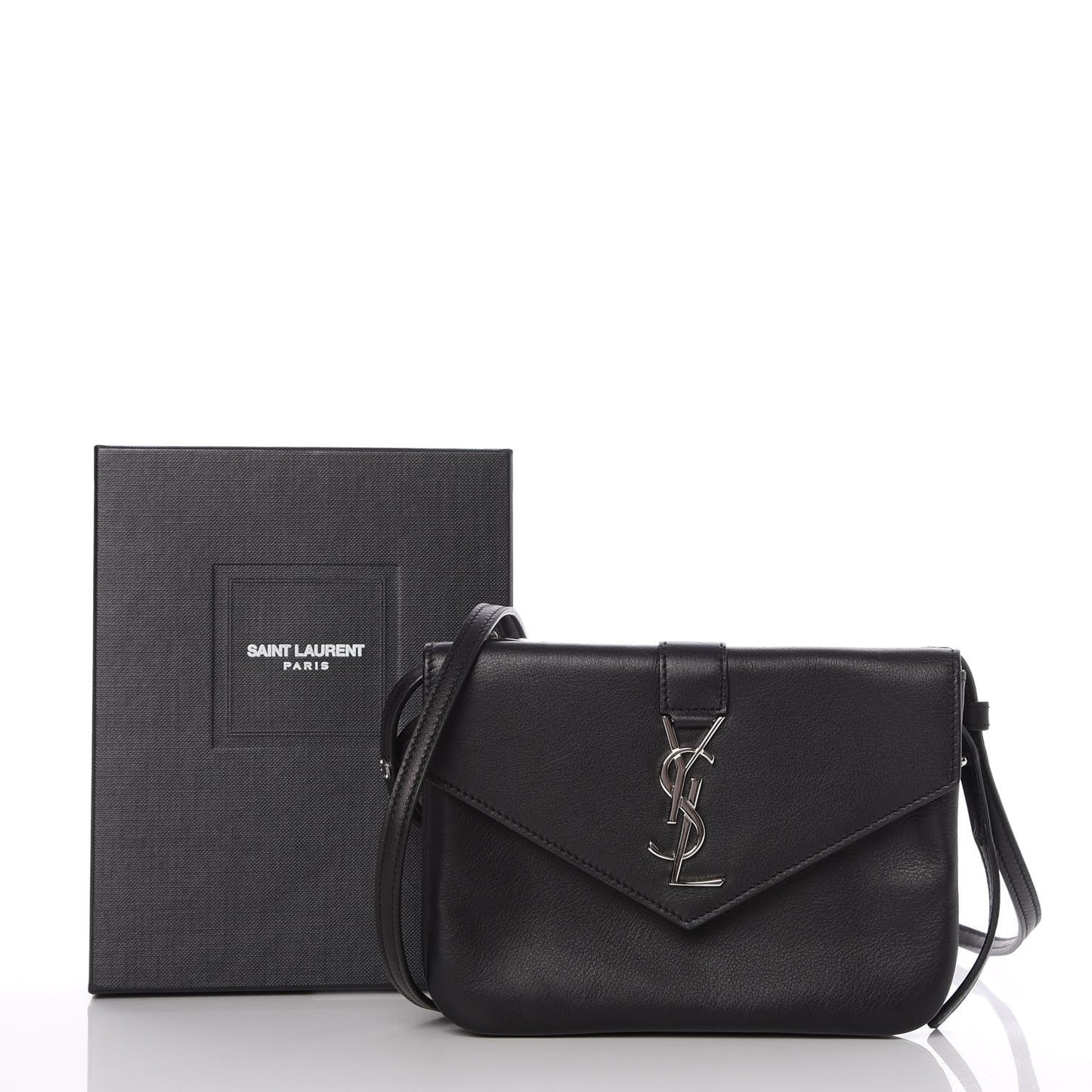 Calfskin Monogram Tri Pocket Crossbody Bag Black