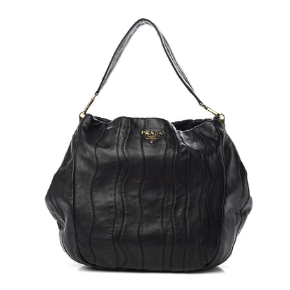 Prada Soft Calfskin Hobo Black 1 of 10