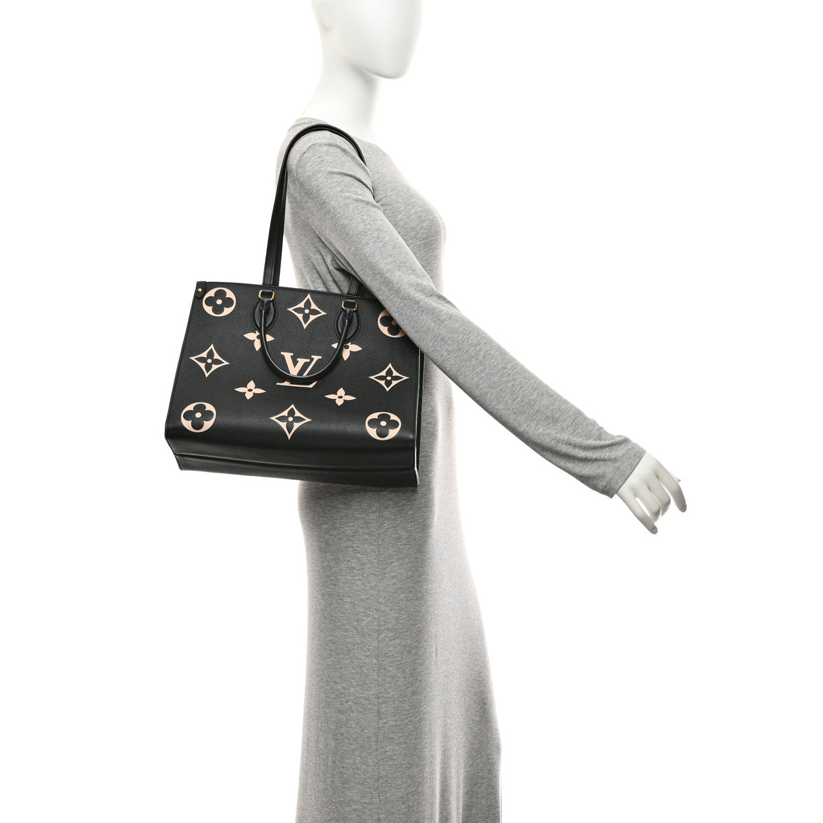 Louis Vuitton Empreinte Monogram Giant Onthego MM Black Beige 2 of 9