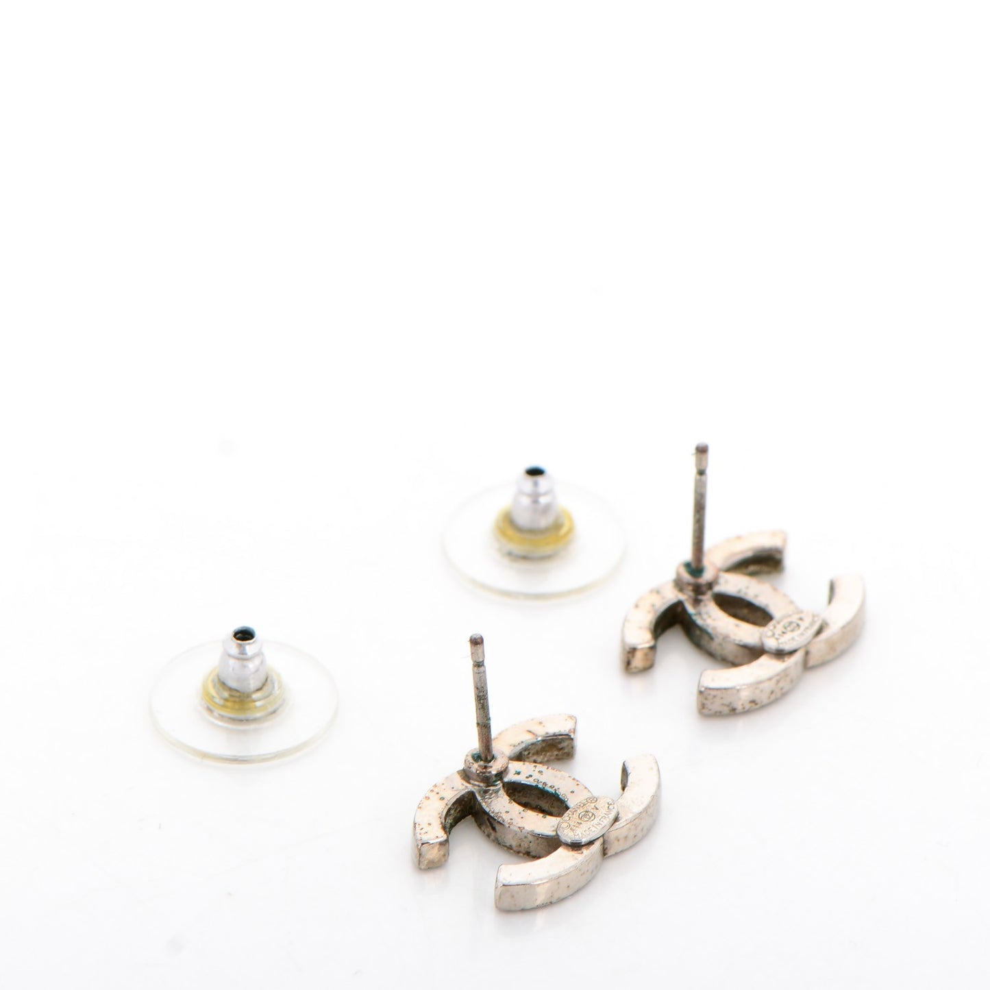 Crystal CC Earrings Silver
