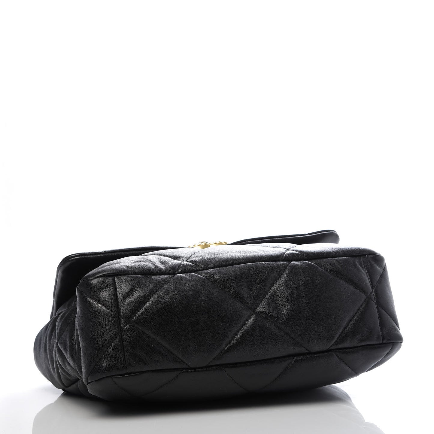 Goatskin Quilted Large 19 Flap Black