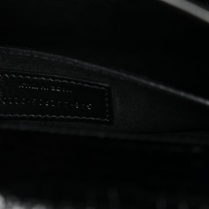 Saint Laurent Calfskin Crocodile Embossed Medium Monogram Sunset Black 7 of 13