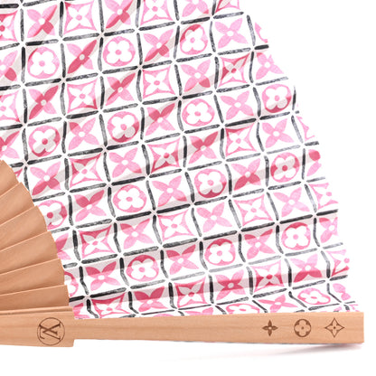 Louis Vuitton Sycamor Wood Cotton Monogram Tile Fan Fuschia 4 of 5