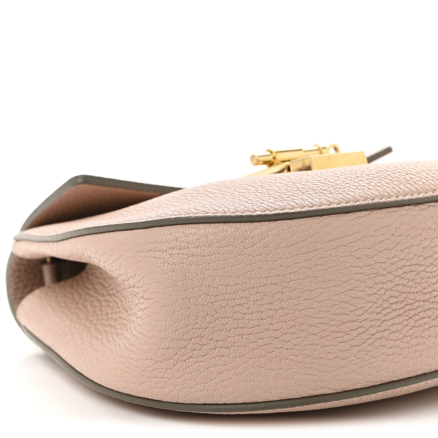 Grained Lambskin Mini Drew Shoulder Bag Cement Pink