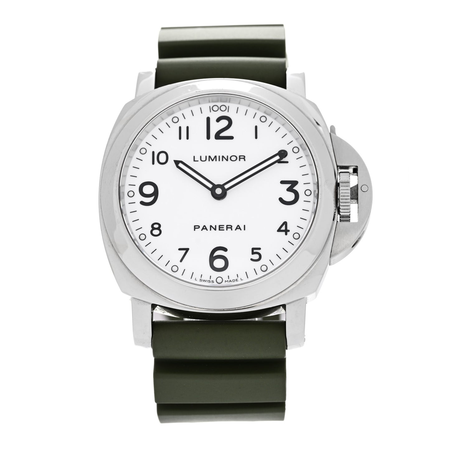 Stainless Steel Rubber 44mm Luminor Marina Manual Winding Watch White PAM00114
