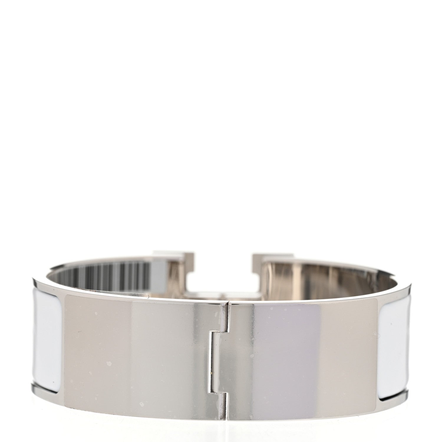 Hermes Enamel Wide Clic Clac H Bracelet GM White 3 of 5