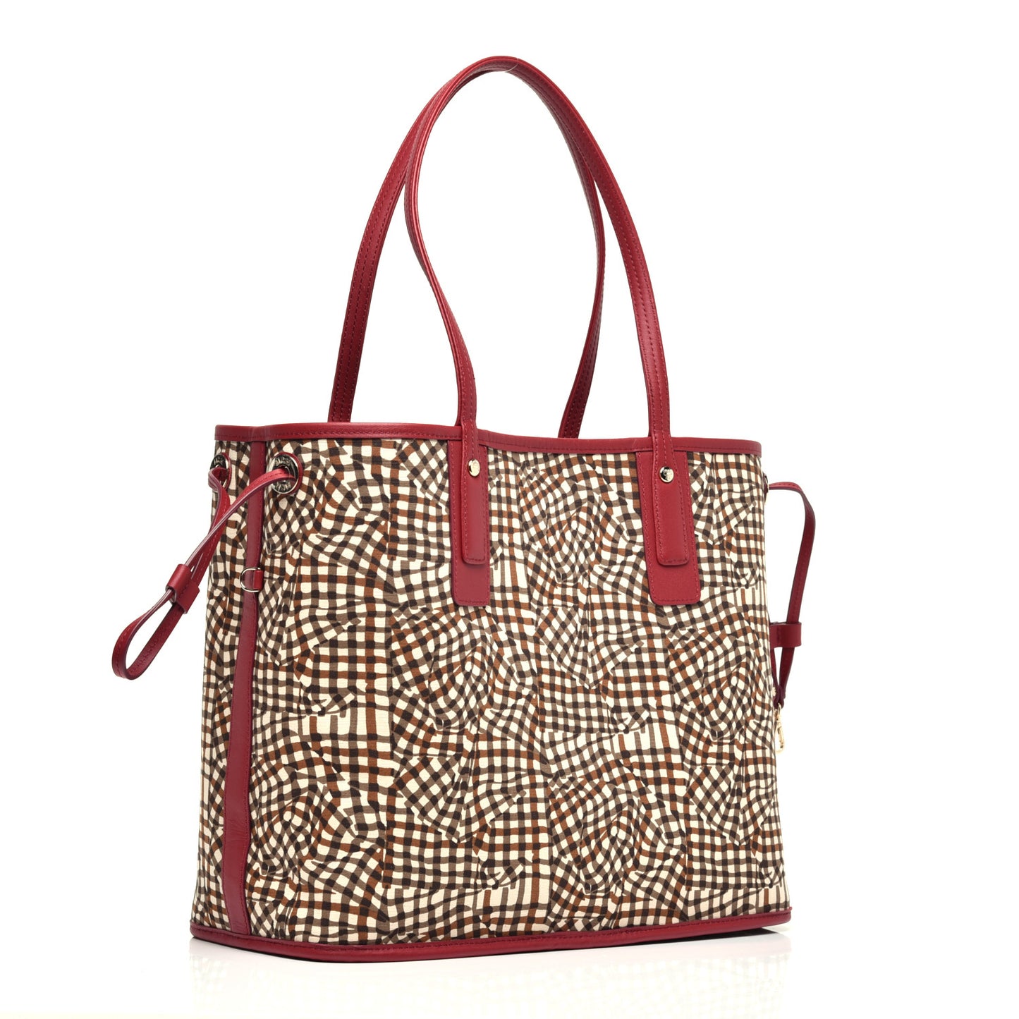 Visetos Medium Liz Reversible Shopper Tote Beige Ruby Red