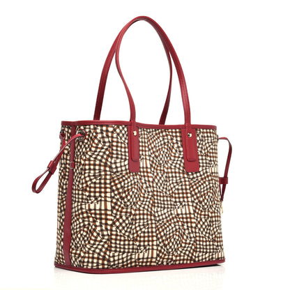 MCM Visetos Medium Liz Reversible Shopper Tote Beige Ruby Red 6 of 15
