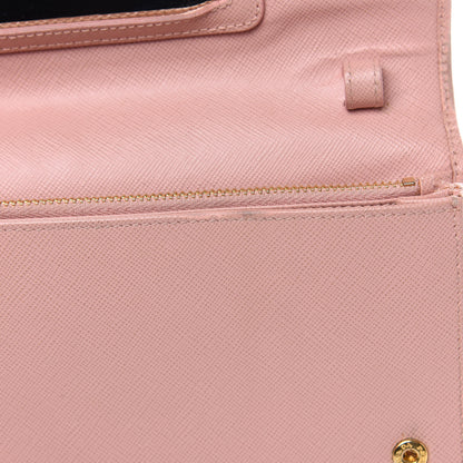 Prada Saffiano Metal Flap Wallet with Strap Orchidea 12 of 24