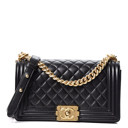 Chanel Lambskin Quilted Medium Boy Flap Black 1 of 10