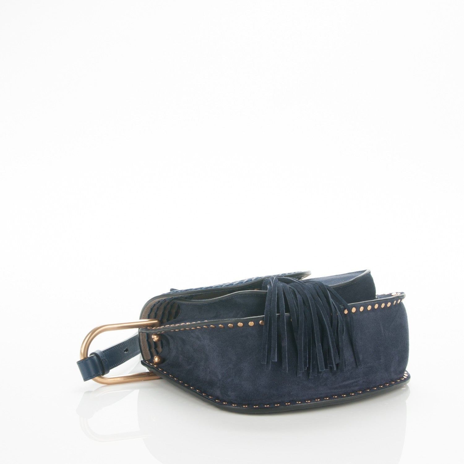 Chloe Suede Braided Small Hudson Shoulder Bag Deep Ocean 4 of 6