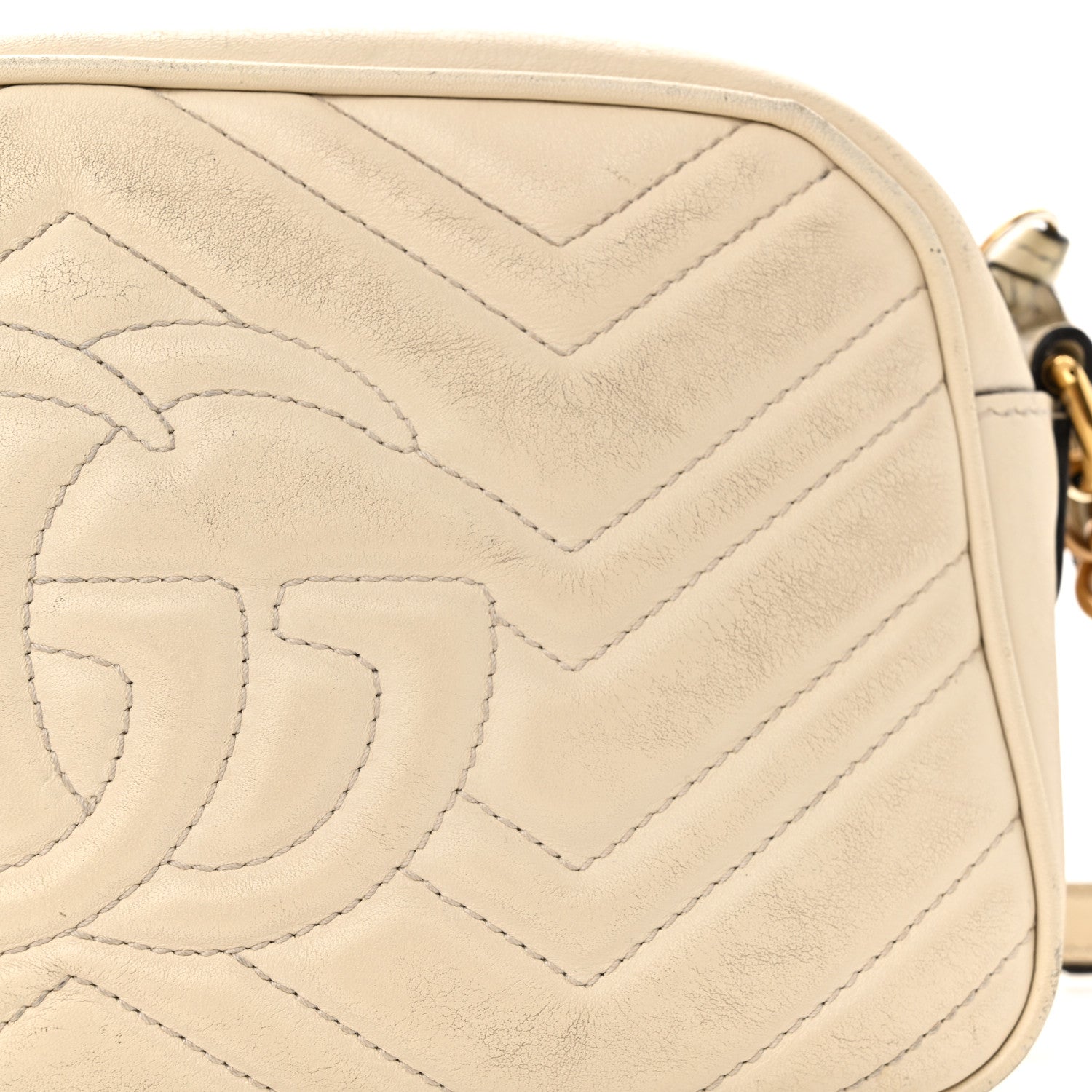 Gucci Calfskin Matelasse Small GG Marmont Chain Shoulder Bag White 18 of 18