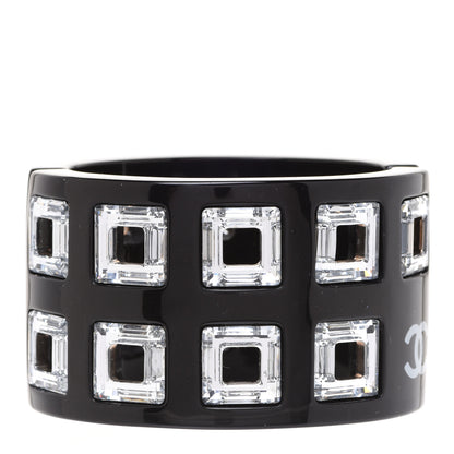 Chanel Resin Crystal CC Cuff Black 3 of 5