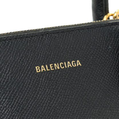 Balenciaga Signature Grained Calfskin Logo S Ville Top Handle Bag Black 10 of 14
