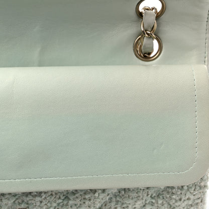 Chanel Tweed Quilted Medium Double Flap Light Turquoise 13 of 19