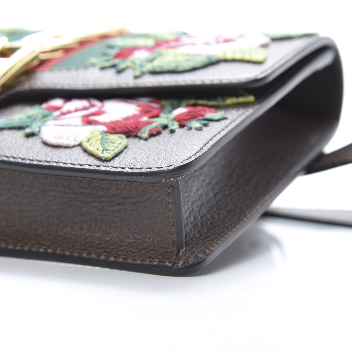 Calfskin Embroidered Sylvie Belt Bag Brown