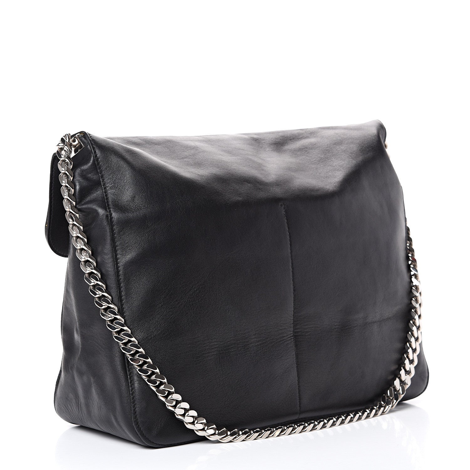 Celine Lambskin Medium Gourmette Shoulder Bag Black 2 of 13
