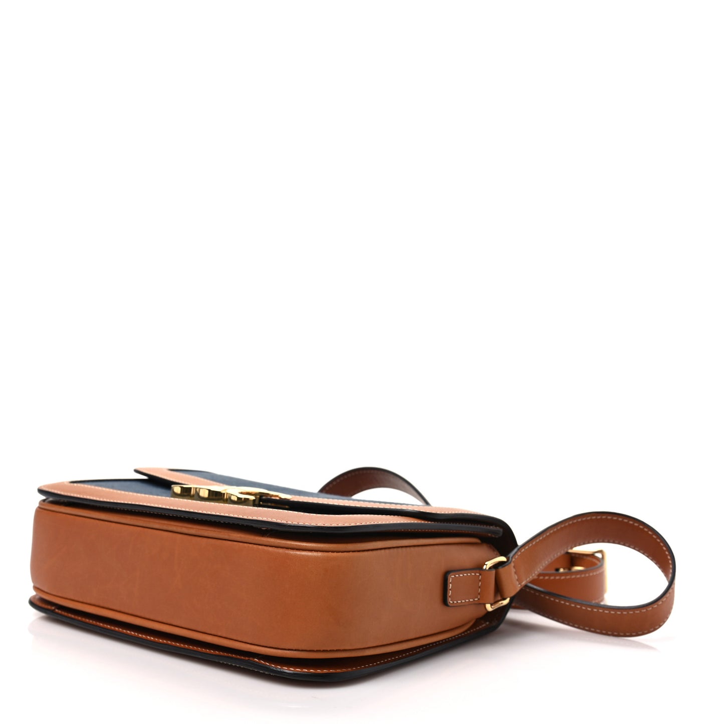 Textile Natural Calfskin Classique Triomphe Navy Tan