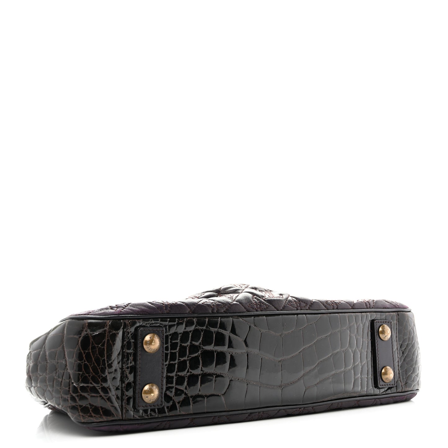 Monogram Vienna Alligator Sac Fermoir GM Aubergine
