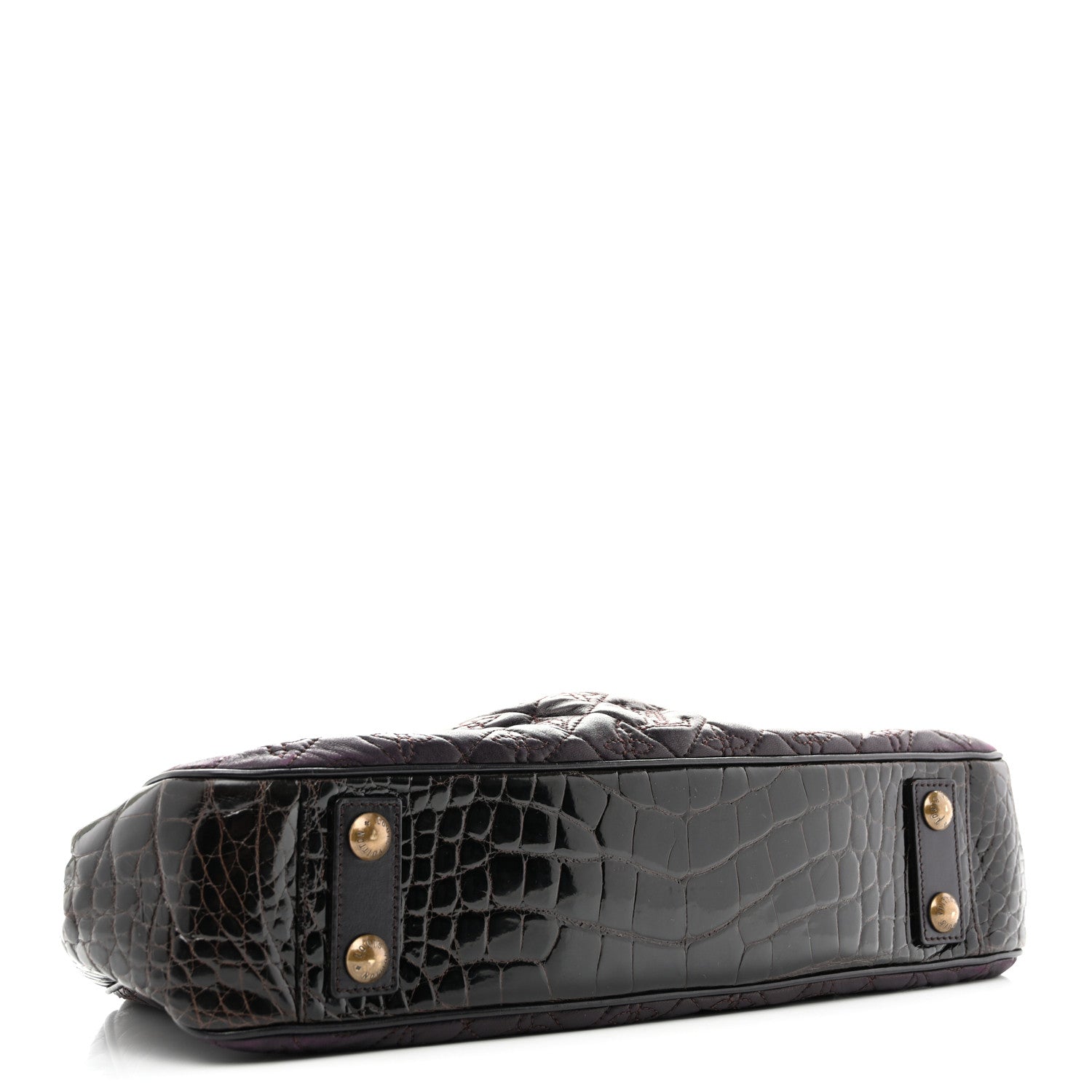 Louis Vuitton Monogram Vienna Alligator Sac Fermoir GM Aubergine 4 of 12