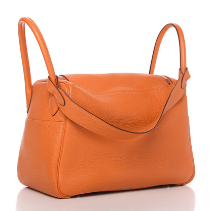 Hermes Taurillon Clemence Lindy 30 Orange 3 of 14