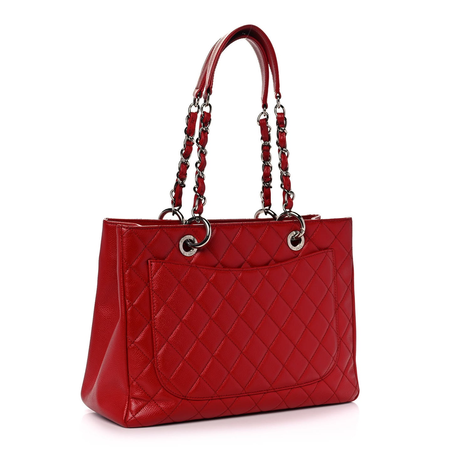 Caviar Quilted Grand Shopping Tote GST Red