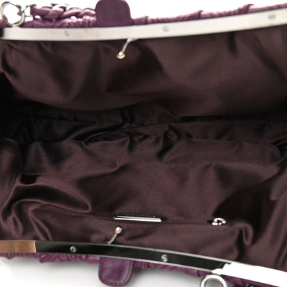 Chanel Lambskin Embroidered Frame Bag Purple 5 of 10