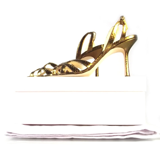 Snakeskin Hector Heels 39 Bronze