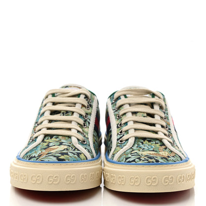 Gucci X LIBERTY OF LONDON Canvas Web Floral Print Womens 1977 Tennis Sneakers 37 Carta Acquamarine Navy Mystic White 2 of 8