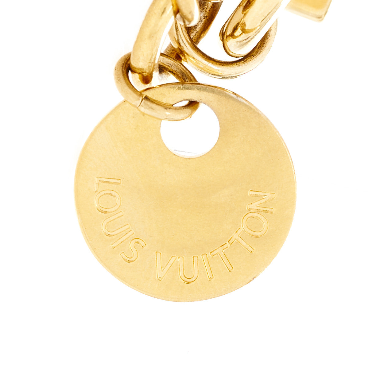 Louis Vuitton Metal LV Circle Bag Charm Key Holder Gold 6 of 6
