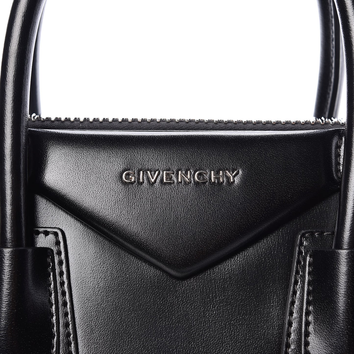 Shiny Lord Calfskin Small Antigona Black