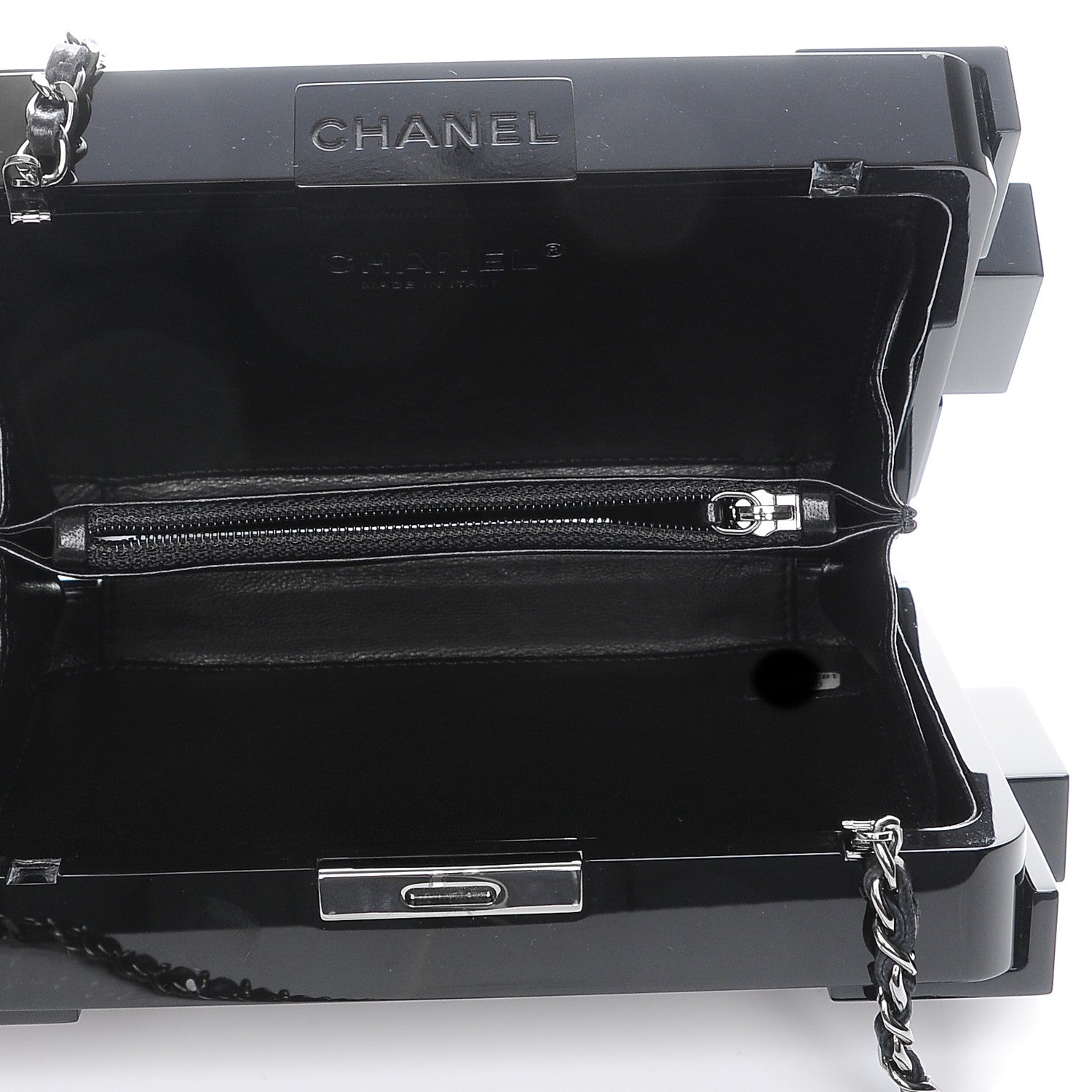 Chanel Plexiglass Crystal Lego Clutch Black 6 of 11