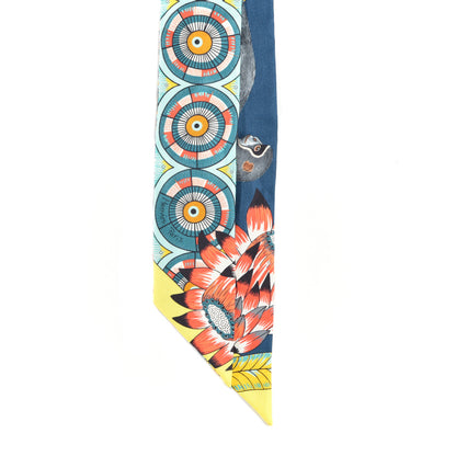 Hermes Silk The Savana Dance Twilly Turquoise Petrole Jaune 2 of 3