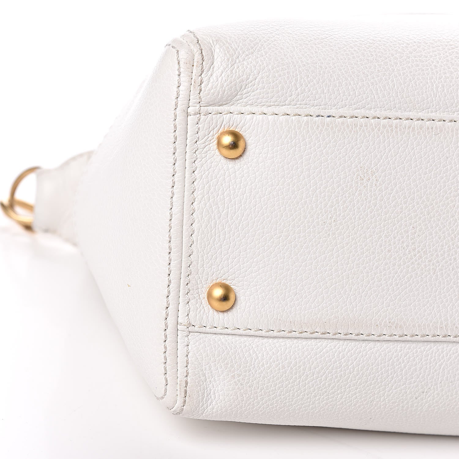 Chanel Grained Calfskin CC Shoulder Bag White 14 of 15
