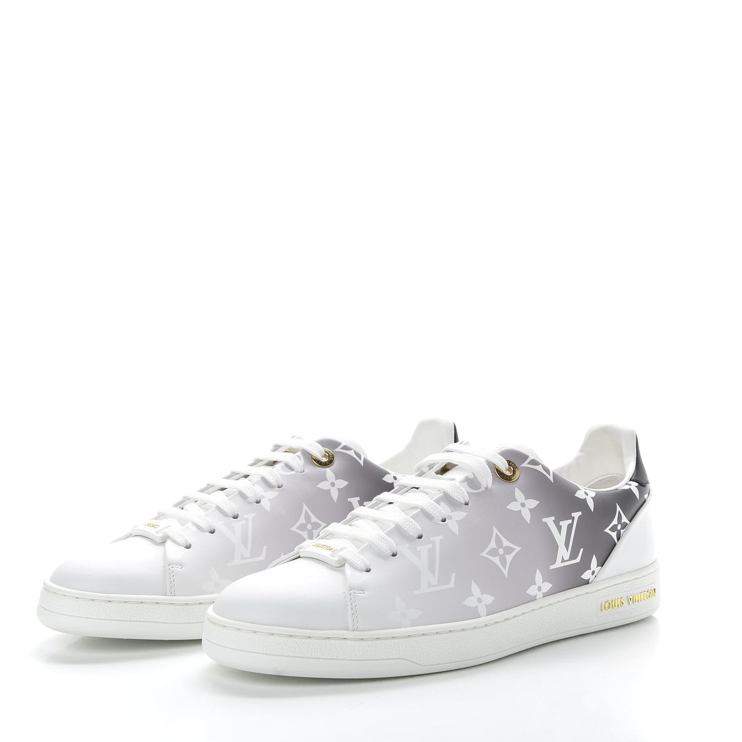 Calfskin Monogram Frontrow Sneakers 38 White Black
