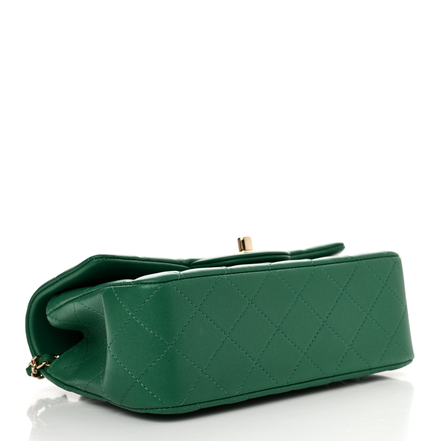 Chanel Lambskin Quilted Mini Top Handle Rectangular Flap Green 4 of 10