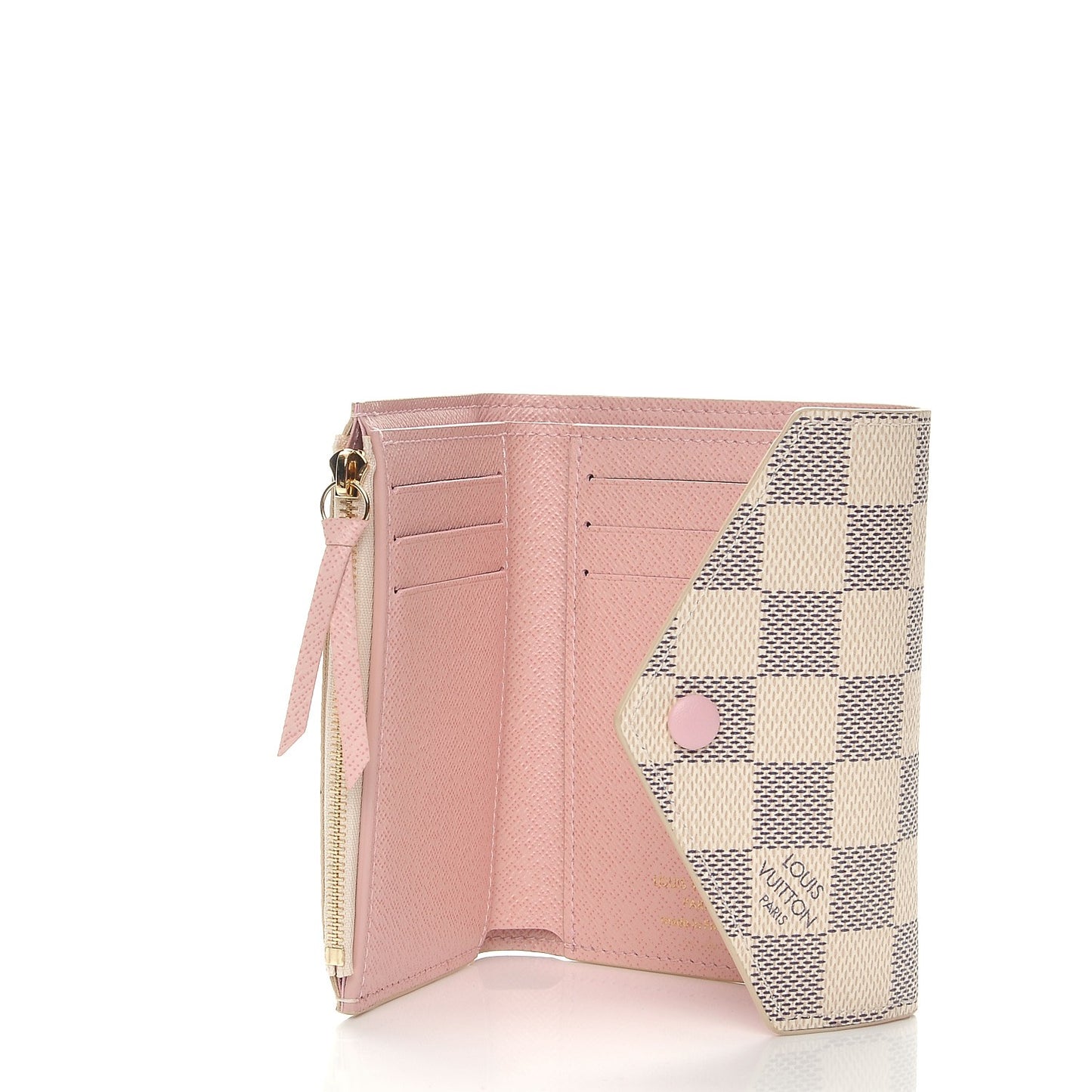 Damier Azur Victorine Wallet Rose Ballerine