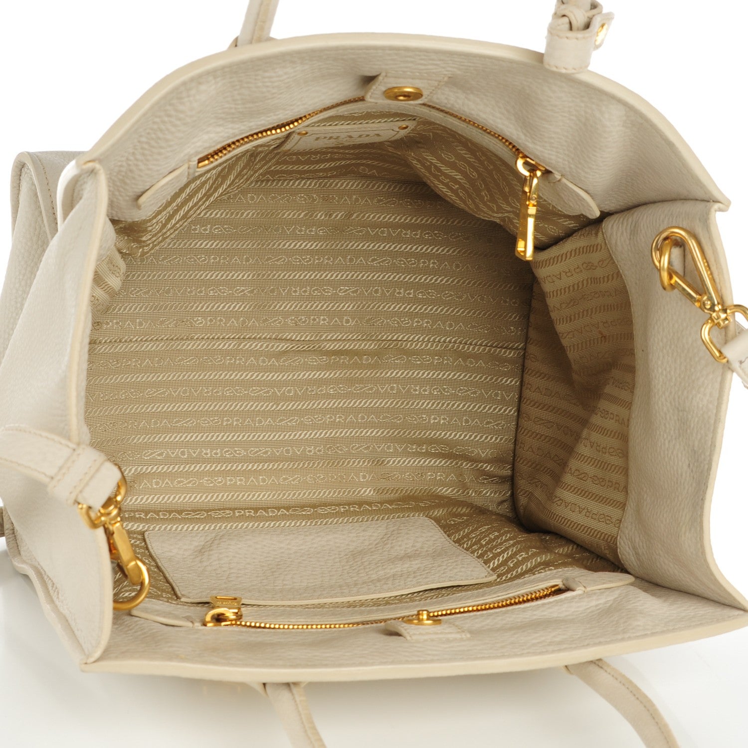Prada Vitello Daino Shopping Tote Talco 5 of 9