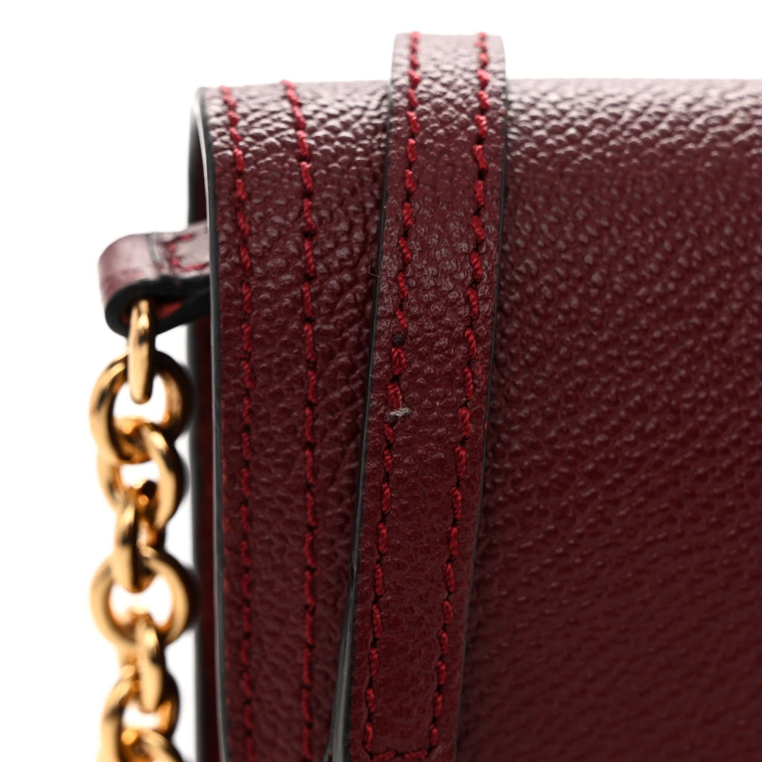 Burberry Grainy Calfskin Henley Wallet On Chain Burgundy 12 of 12